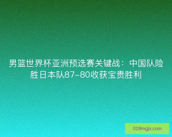 男篮世界杯亚洲预选赛关键战：中国队险胜日本队87-80收获宝贵胜利